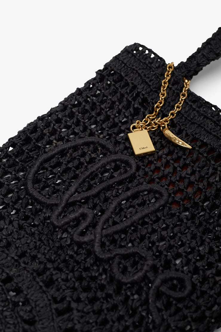Summer banana small black tote bag