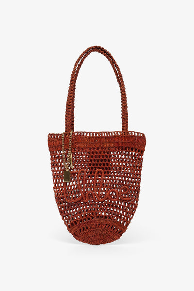 Summer banana small grey tote bag