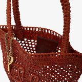 Small summer banana clay brown tote bag