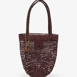 Small summer banana dark brown tote bag