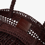 Small summer banana dark brown tote bag
