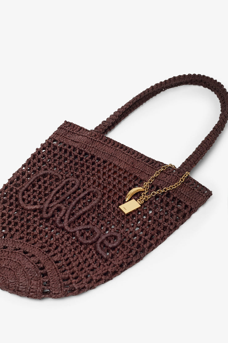 Summer banana small brown tote bag