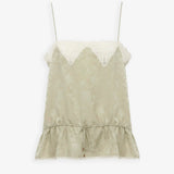 Silk tank top with lace
