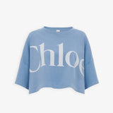 Cropped blue logo t-shirt