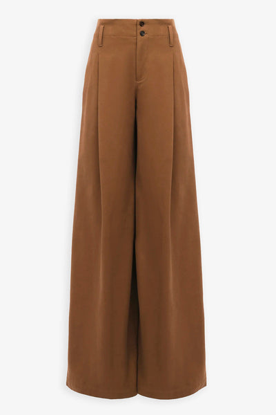 High rise cotton canvas pants