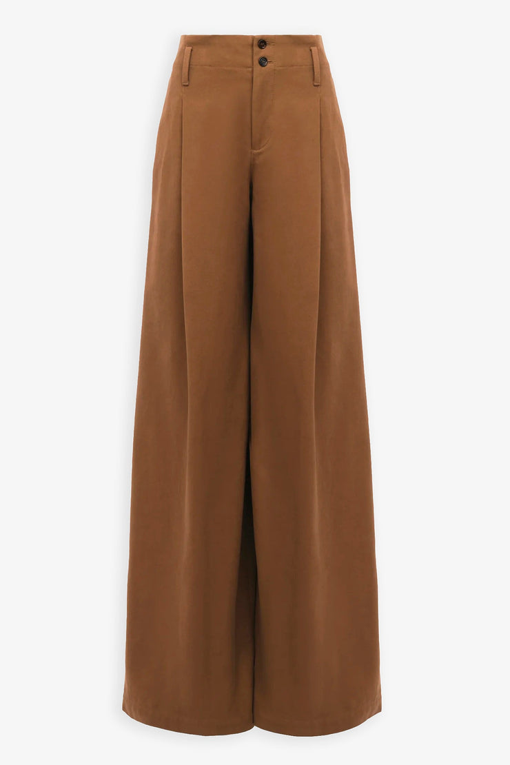 High rise cotton canvas pants
