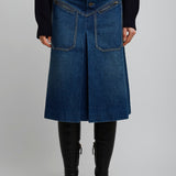 Knee length denim skirt