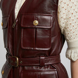 Utilitarian leather vest
