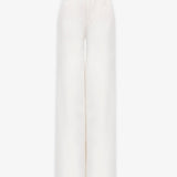 High rise white denim jeans