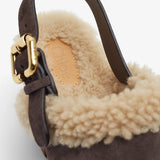 Jeannette brown shearling clogs