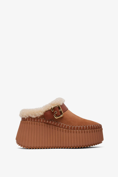 Nama tan shearling sneakers