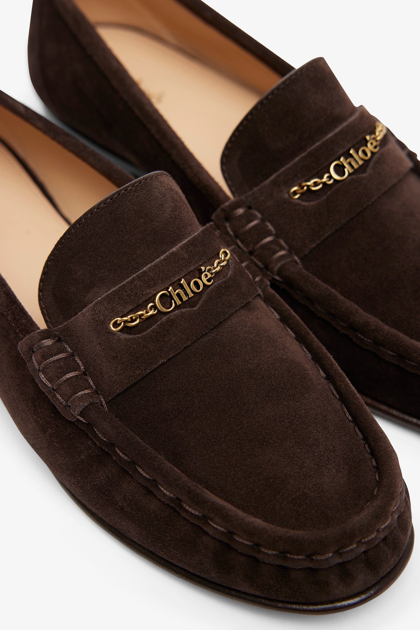 Chloe dark brown suede loafers