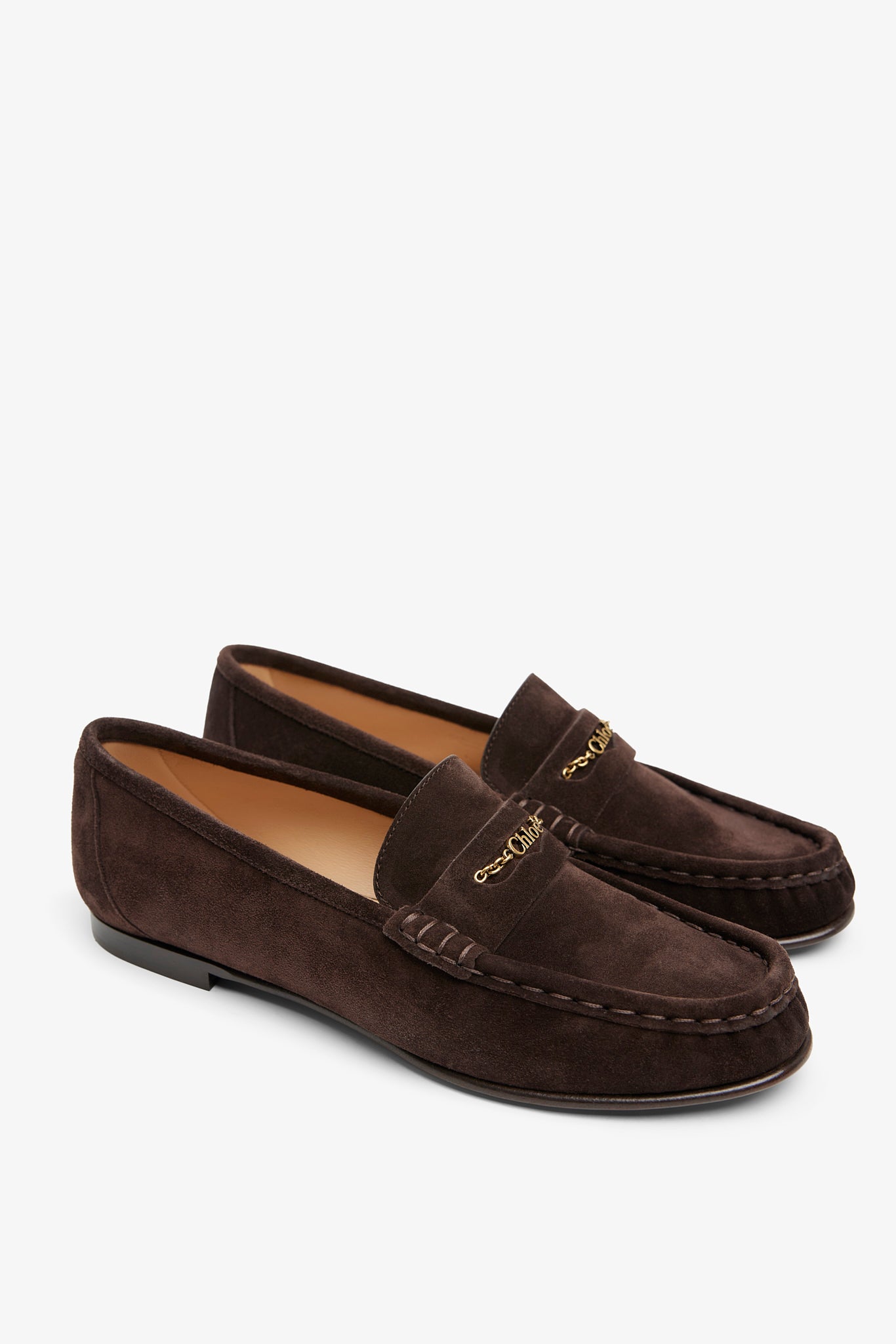 Chloe dark brown suede loafers