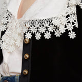 Cropped Spencer black velvet jacket