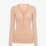 Henley wool knit shirt