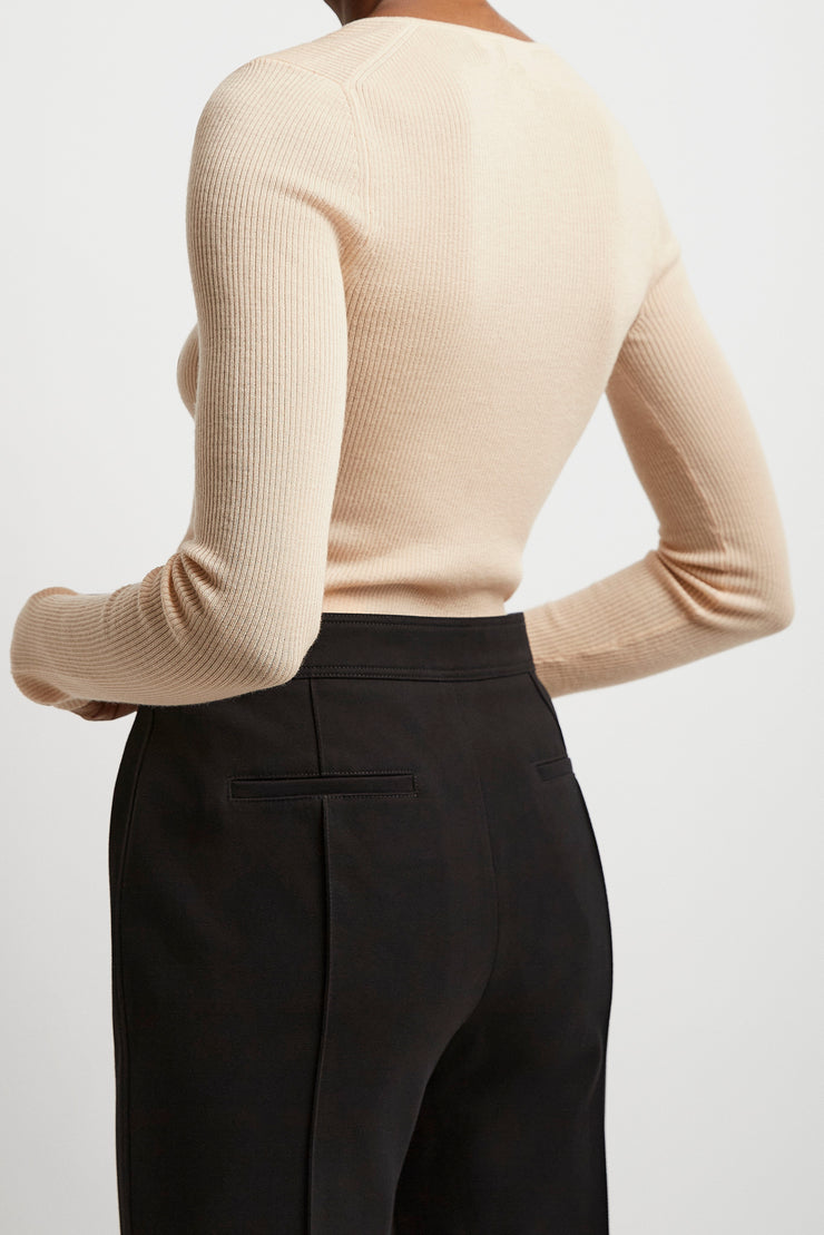 Henley wool knit shirt