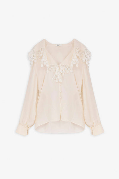 Maxi-collar white blouse