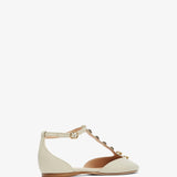 Celeste eggshell leather ballerinas