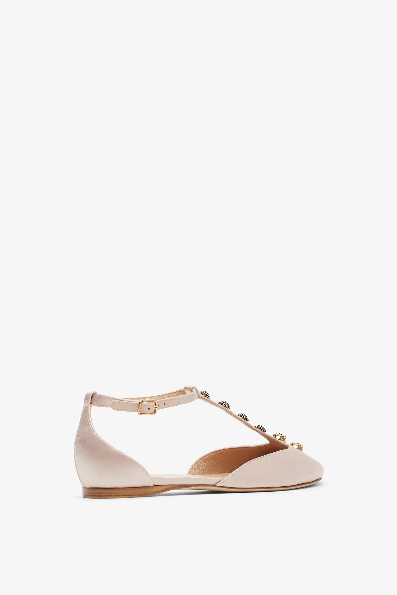 Celeste blushy beige satin ballerinas