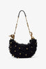 Chain horse black shoulder bag