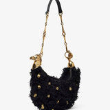 Chain horse black shoulder bag