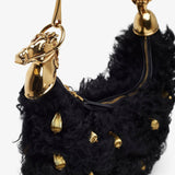 Chain horse black shoulder bag