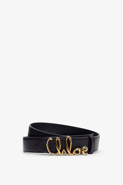 Chloe Iconic black leather belt