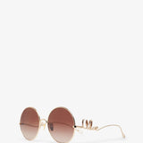 Round gold brown sunglasses