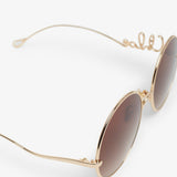 Round gold brown sunglasses