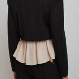 Black scallop cropped jacket