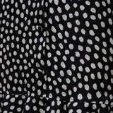 Polka dot ruffle silk dress