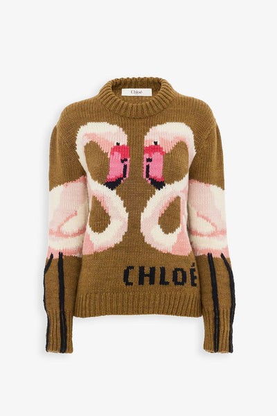 Chloé | Flamingo knitted wool sweater | Savannahs