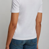 Logo white peach cotton t-shirt