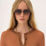 Judy L beige grey sunglasses