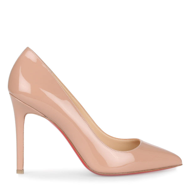 Christian Louboutin | Pigalle 100 patent beige pump | Savannahs