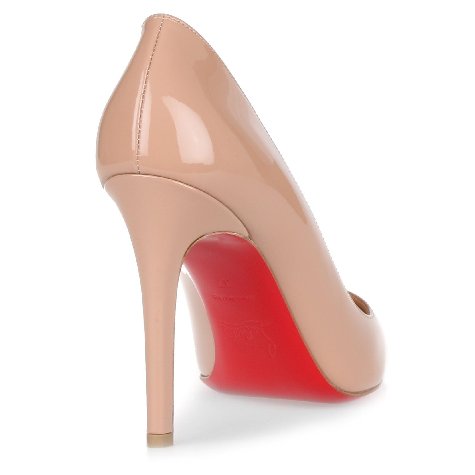 Christian Louboutin | Pigalle 100 patent beige pump | Savannahs