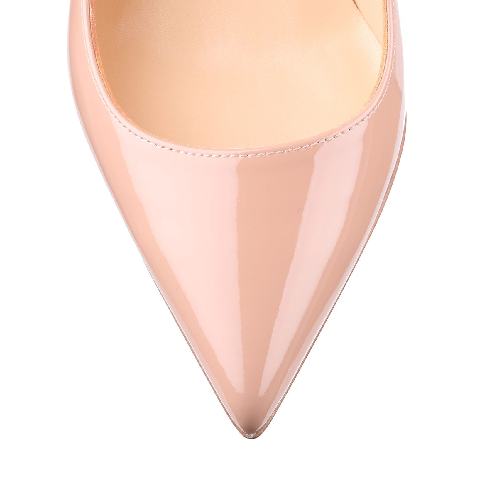 Christian Louboutin | Pigalle 100 patent beige pump | Savannahs