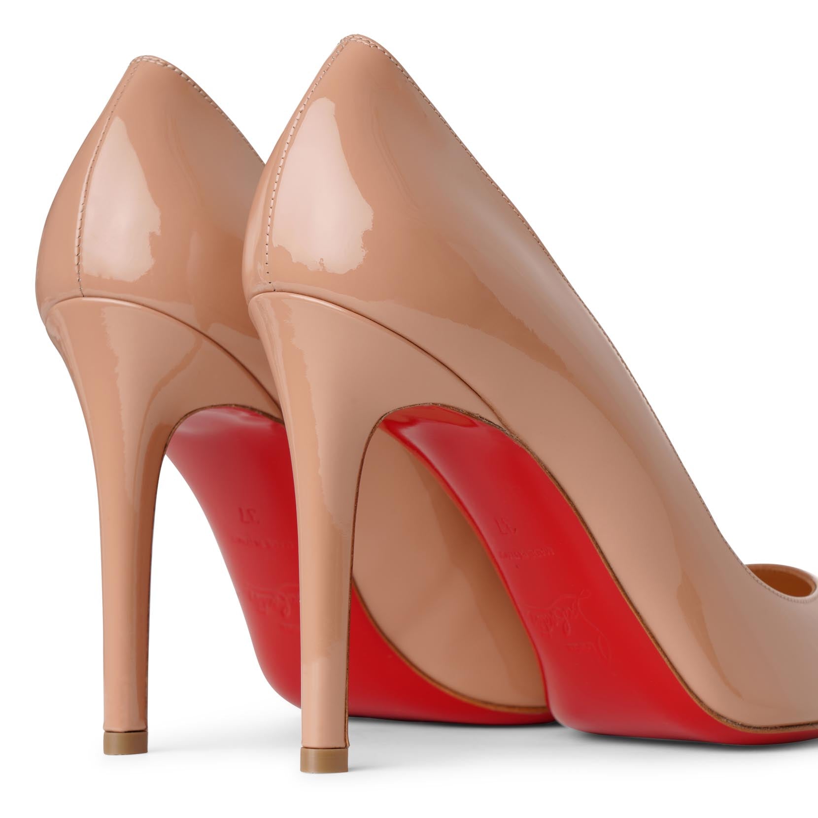 Christian Louboutin | Pigalle 100 patent beige pump | Savannahs
