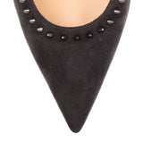 Anjalina grey suede studded flat