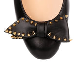 Ballalarina black leather flat