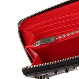 Panettone black leather multi-studs wallet