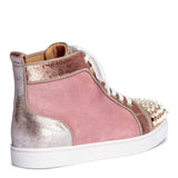 Lou Spikes pink suede sneakers