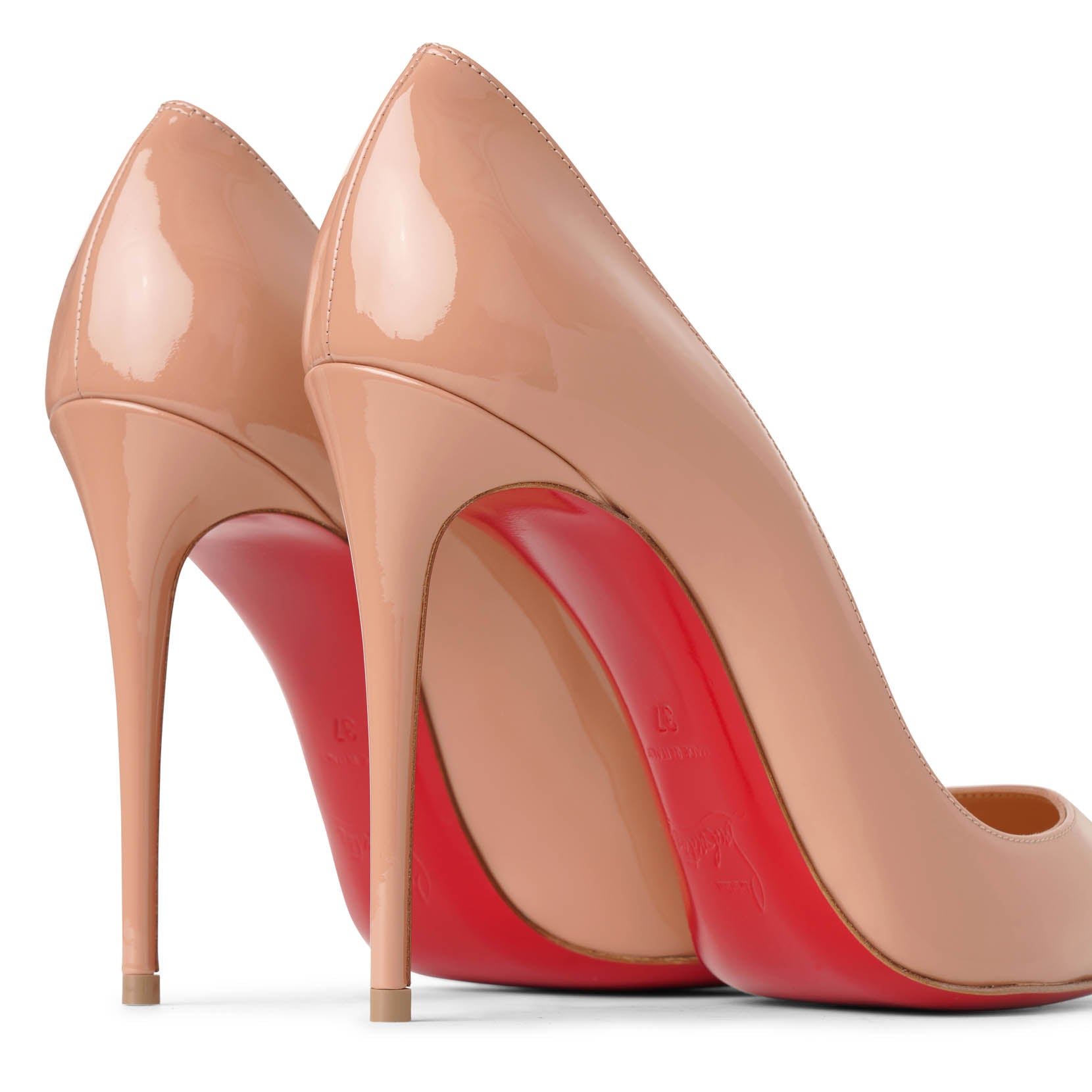 Christian Louboutin | Pigalle Follies 100 beige patent leather