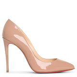 Pigalle Follies 100 beige patent leather pumps