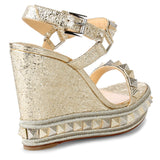 Pyraclou 110 metallic leather espadrilles