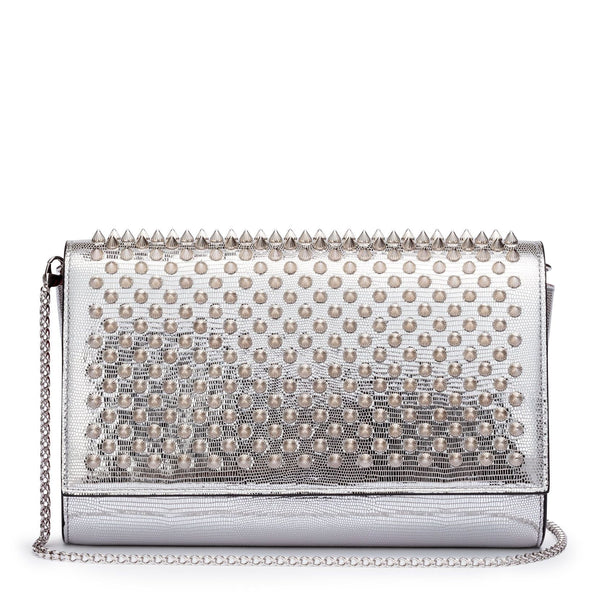 Christian Louboutin | Paloma silver spikes clutch | Savannahs
