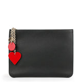 Loubicute black leather pouch