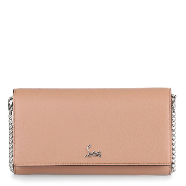 Boudoir beige leather chain wallet