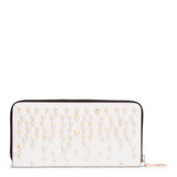 Panettone white leather studded wallet