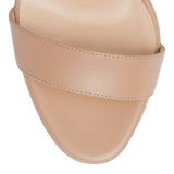 Choca 100 beige leather stud sandals